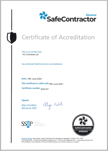 Safe Contractor | Avi Contracts Ltd Safe Contractor | Avi Contracts Ltd